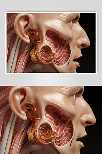 AI数字艺术医疗耳部构造模型