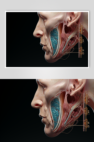 AI数字艺术医疗耳部构造模型