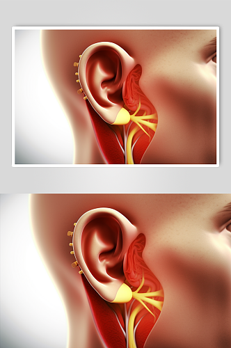 AI数字艺术医疗耳部构造模型