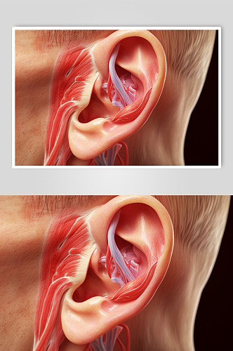 AI数字艺术医疗耳部构造模型