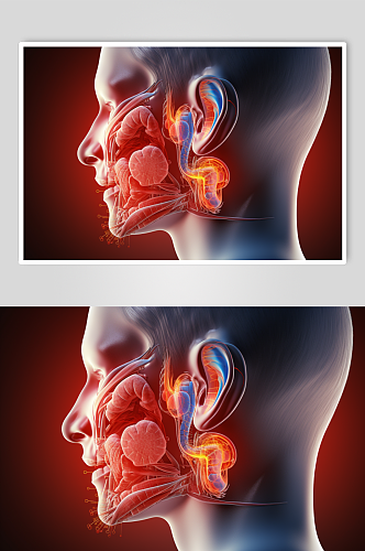 AI数字艺术医疗耳部构造模型