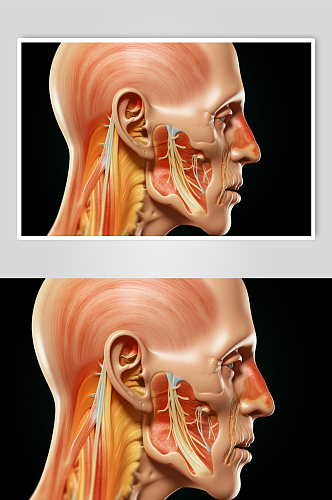 AI数字艺术医疗耳部构造模型