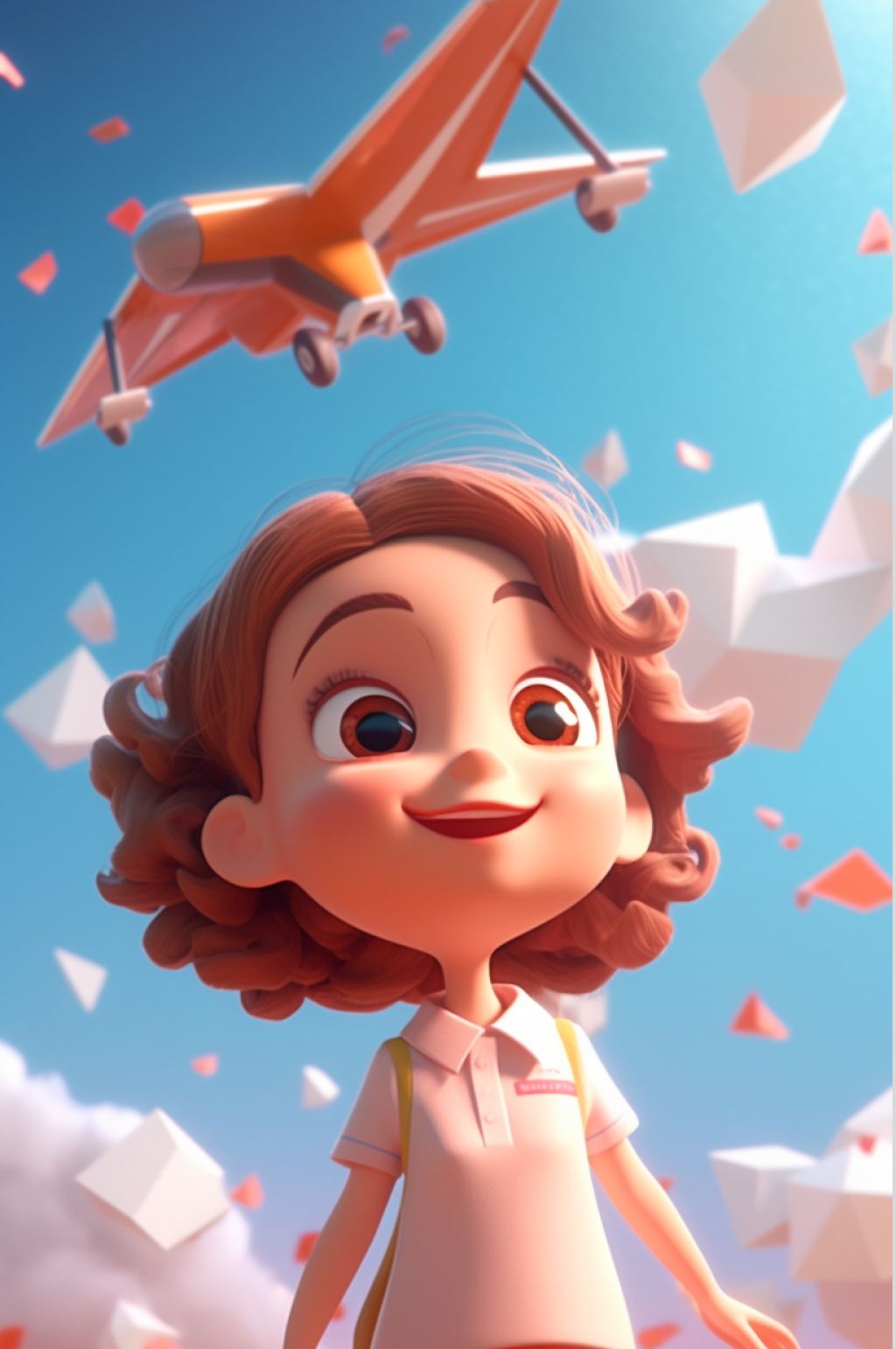 AI数字艺术小女孩儿童节3d模型素材