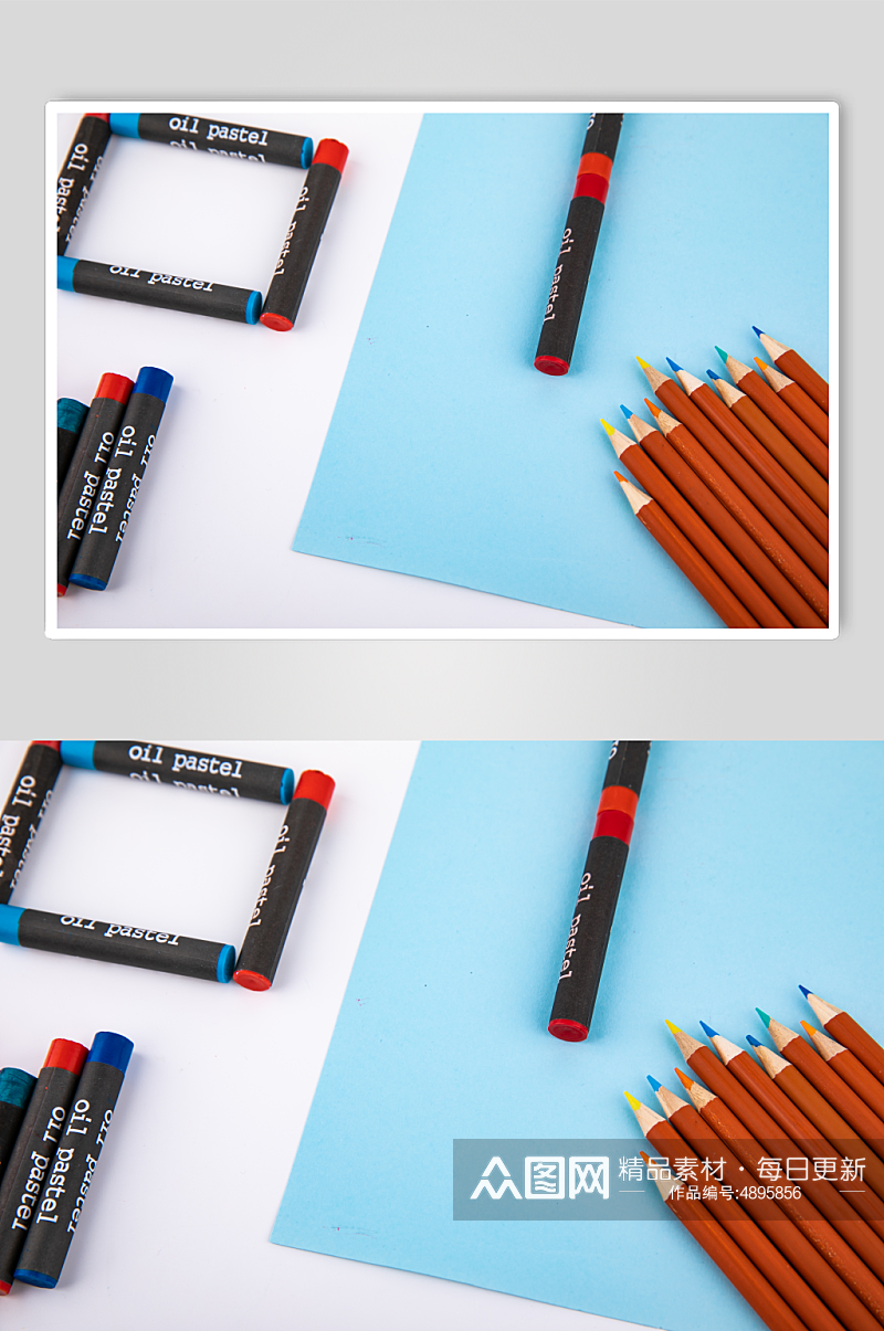 简约彩色水彩笔铅笔儿童节摄影图片素材
