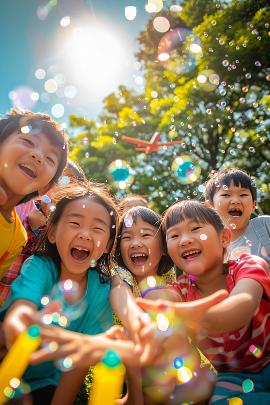 AI数字艺术幼儿园儿童节小孩人物摄影图