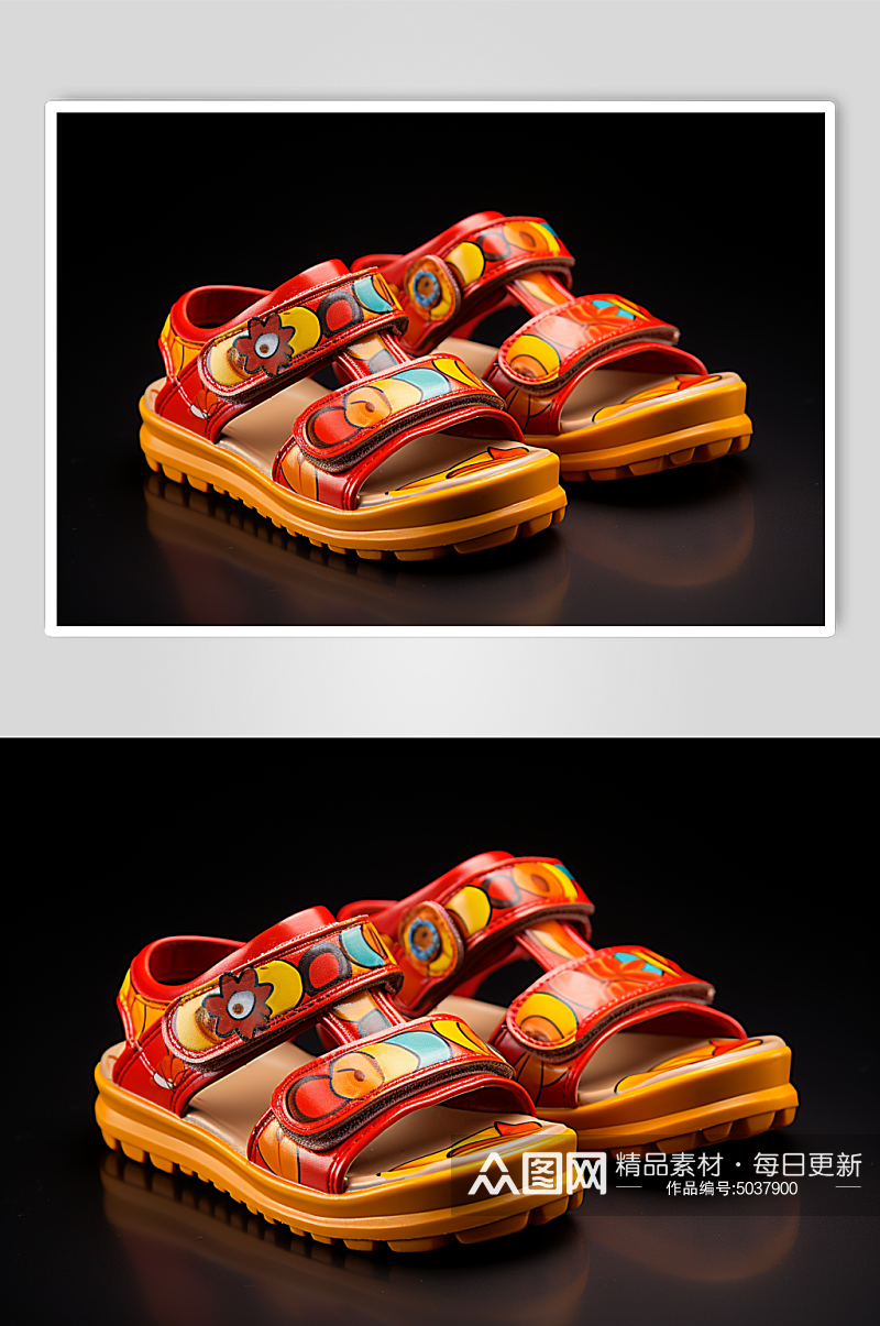 AI数字艺术儿童鞋摄影图片素材