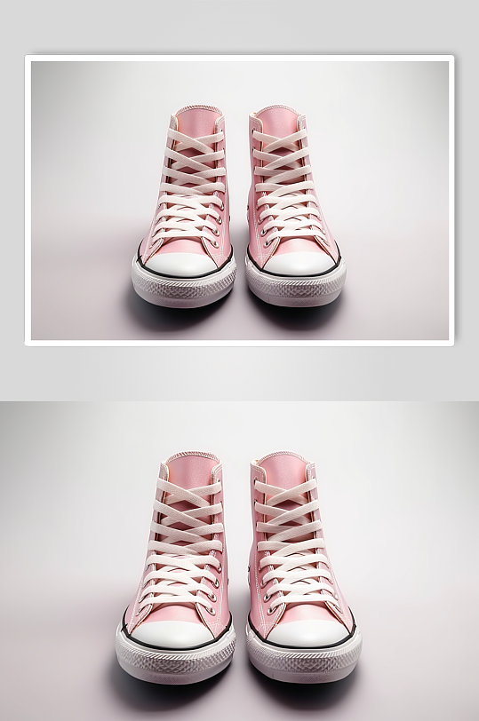 AI数字艺术高清粉色帆布鞋摄影图片