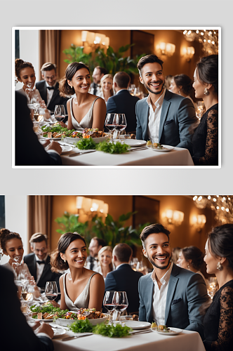 AI数字艺术饭店餐厅美食场景摄影图