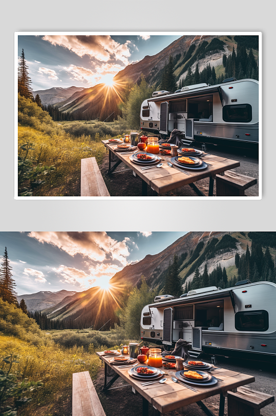 AI数字艺术房车露营野餐旅行旅游摄影图片-众图网