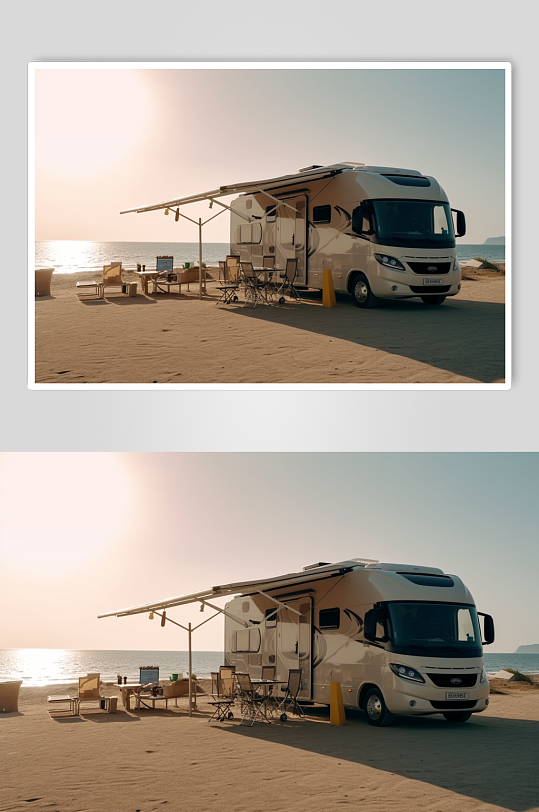 AI数字艺术房车露营野餐旅行旅游摄影图片