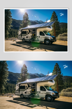 AI数字艺术新能源太阳能房车汽车图片