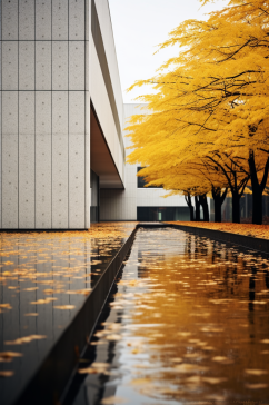 AI数字艺术唯美房地产秋季氛围摄影图片