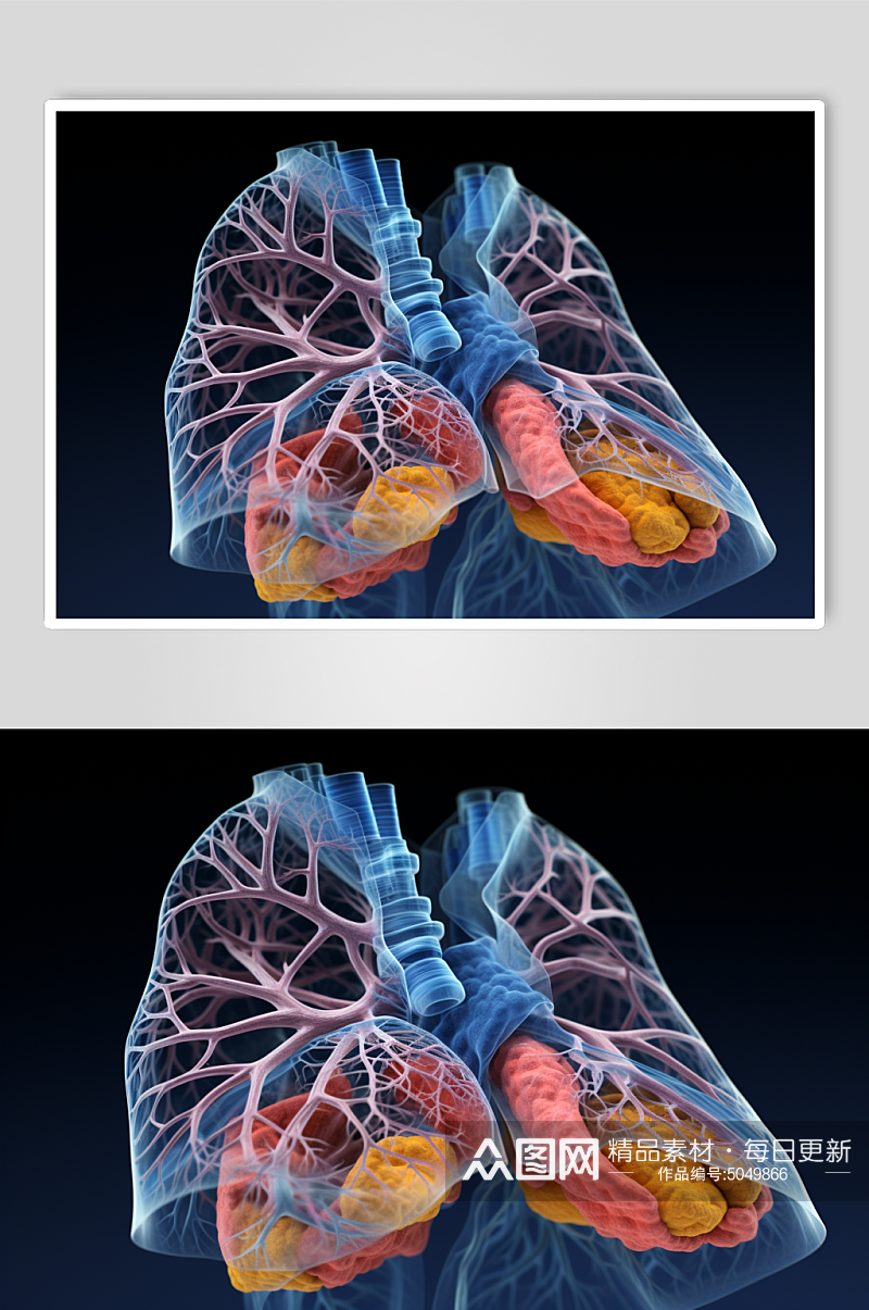 AI数字艺术医疗肺部图片素材