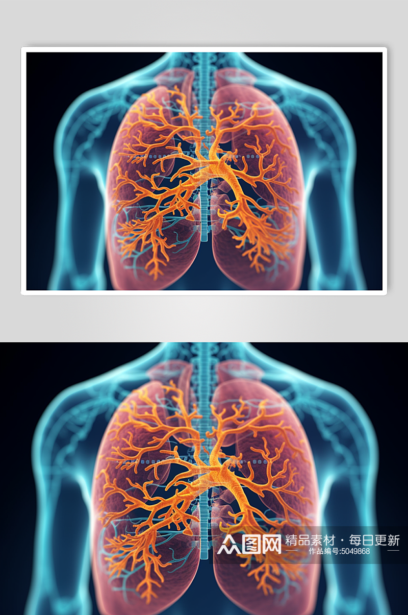 AI数字艺术医疗肺部图片素材