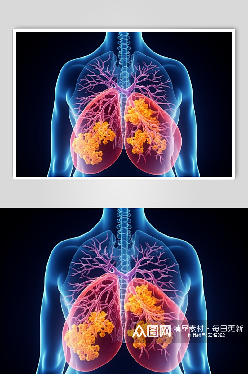 AI数字艺术医疗肺部图片素材