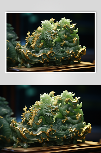 AI数字艺术3D家居摆件翡翠玉器模型