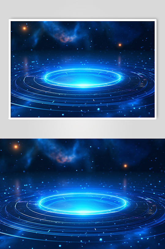 AI数字艺术飞碟圆盘科技感背景图-众图网