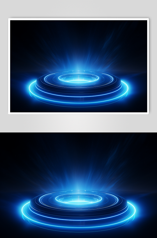 AI数字艺术飞碟圆盘科技感背景图-众图网