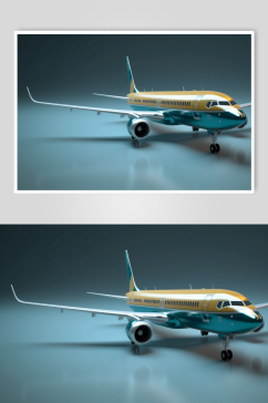 AI数字艺术高清简约飞机模型
