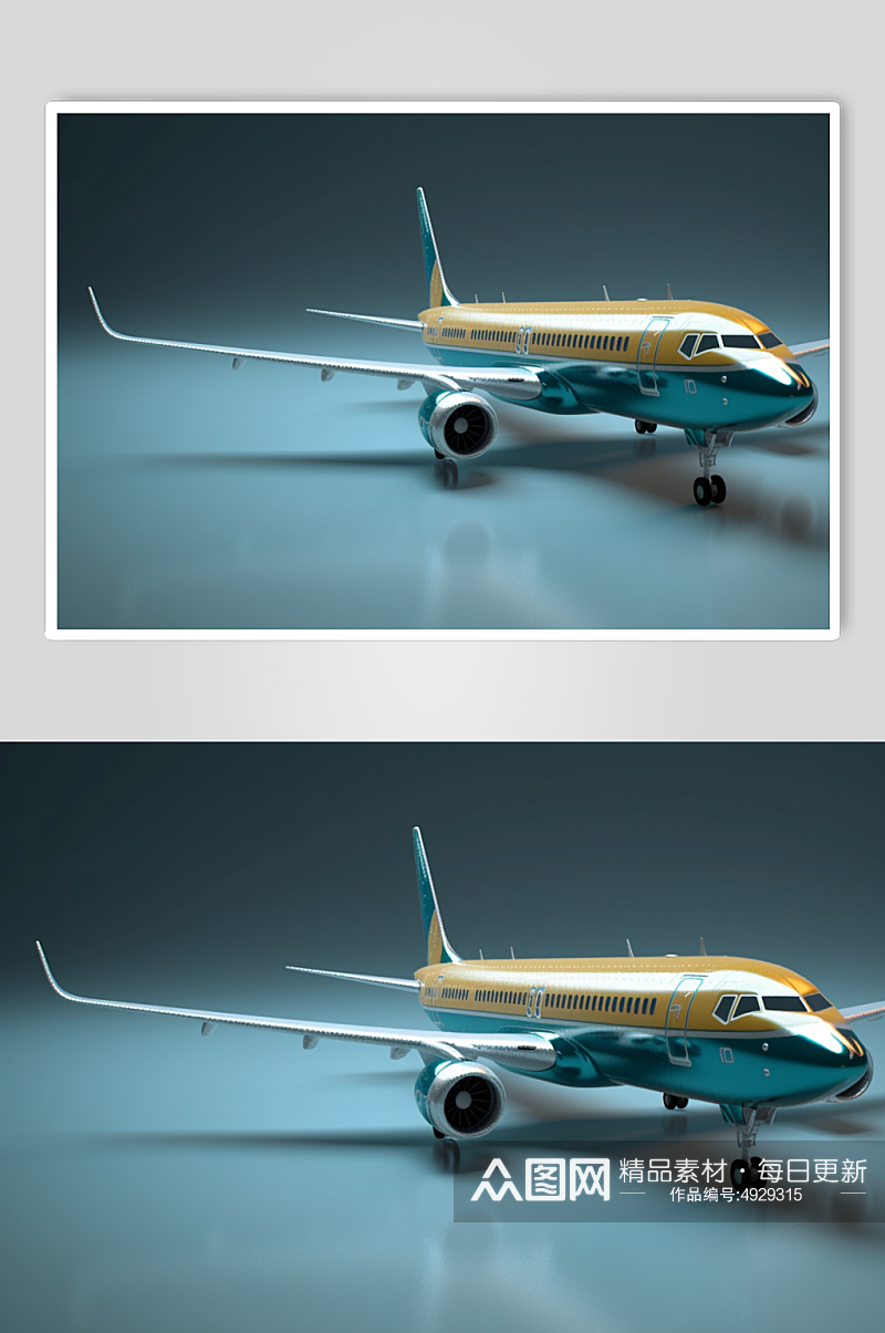 AI数字艺术高清简约飞机模型素材