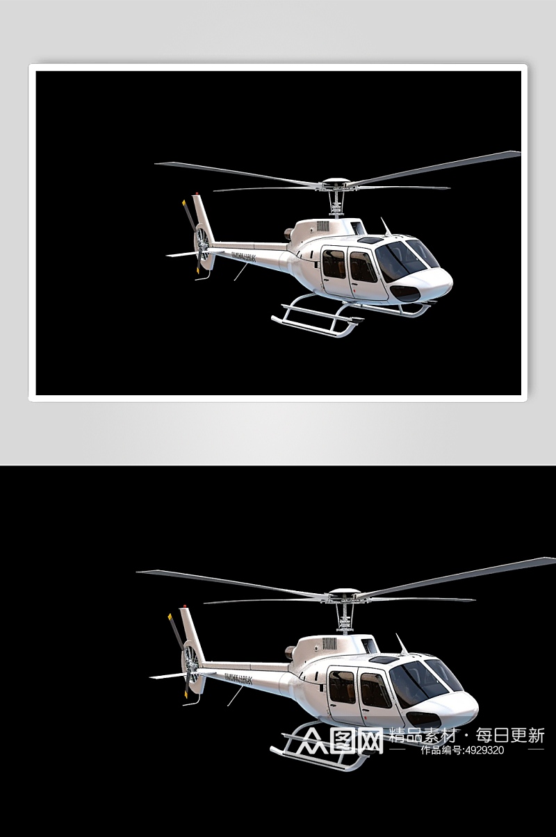 AI数字艺术高清简约直升机飞机模型素材