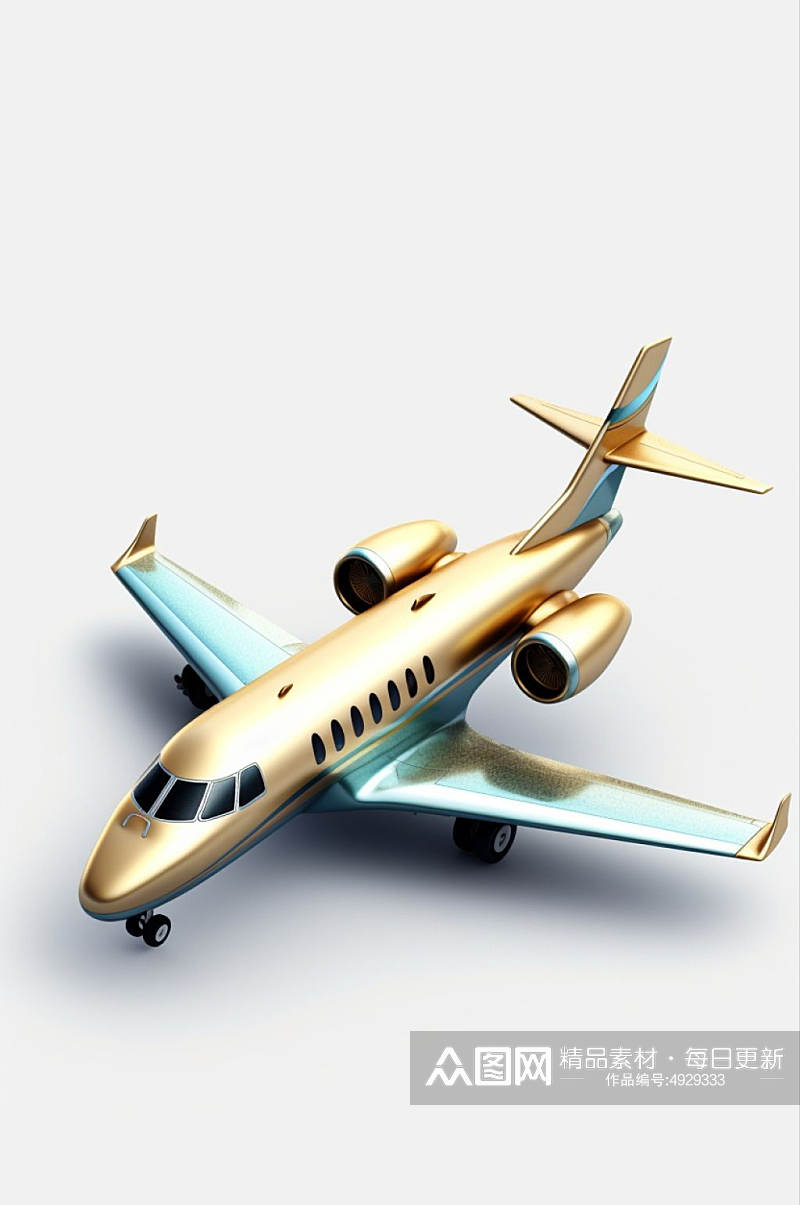 AI数字艺术手绘卡通飞机模型素材