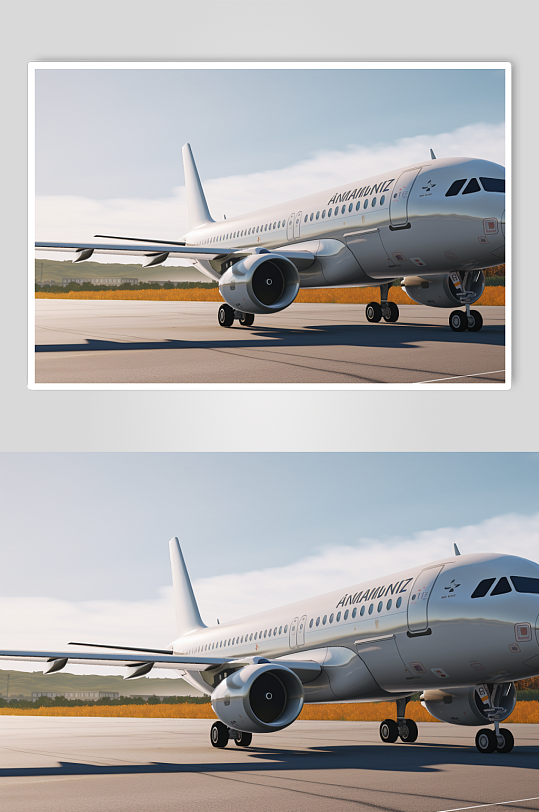 AI数字艺术简约科技飞机航空交通工具图片