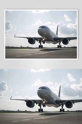 AI数字艺术简约科技飞机航空交通工具图片