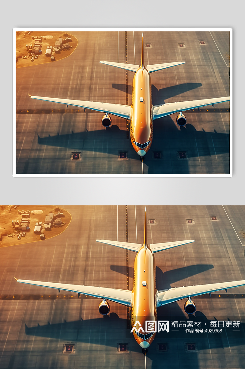 AI数字艺术创意飞机起飞摄影图素材