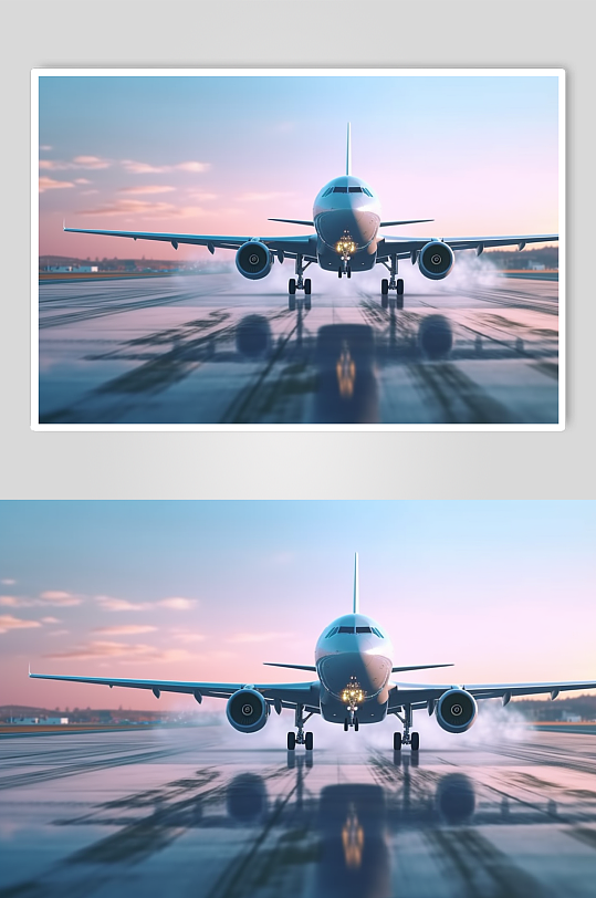 AI数字艺术创意飞机起飞摄影图-众图网