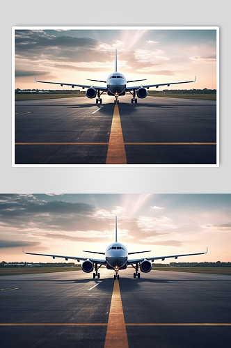 AI数字艺术飞机起飞航空摄影图