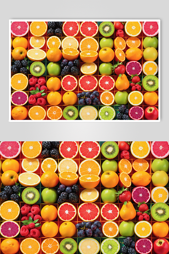 AI数字艺术丰富的各种水果摄影图