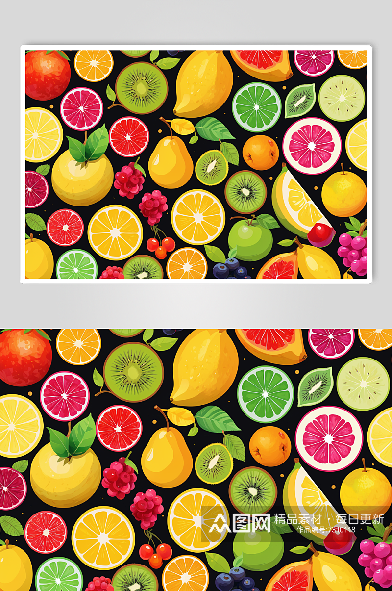 AI数字艺术丰富的各种水果摄影图素材
