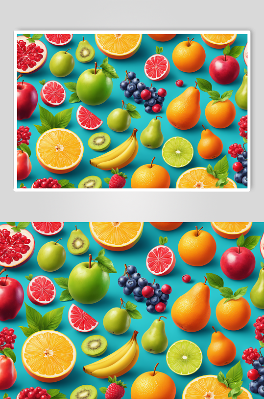 AI数字艺术丰富的各种水果摄影图