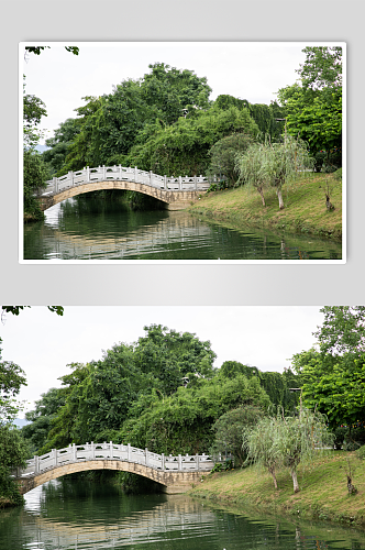河上拱桥风景景点摄影图片