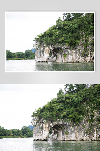 象鼻山山峰风景景点摄影图片