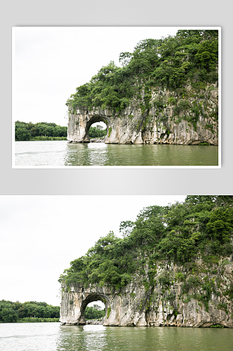 象鼻山山峰风景景点摄影图片