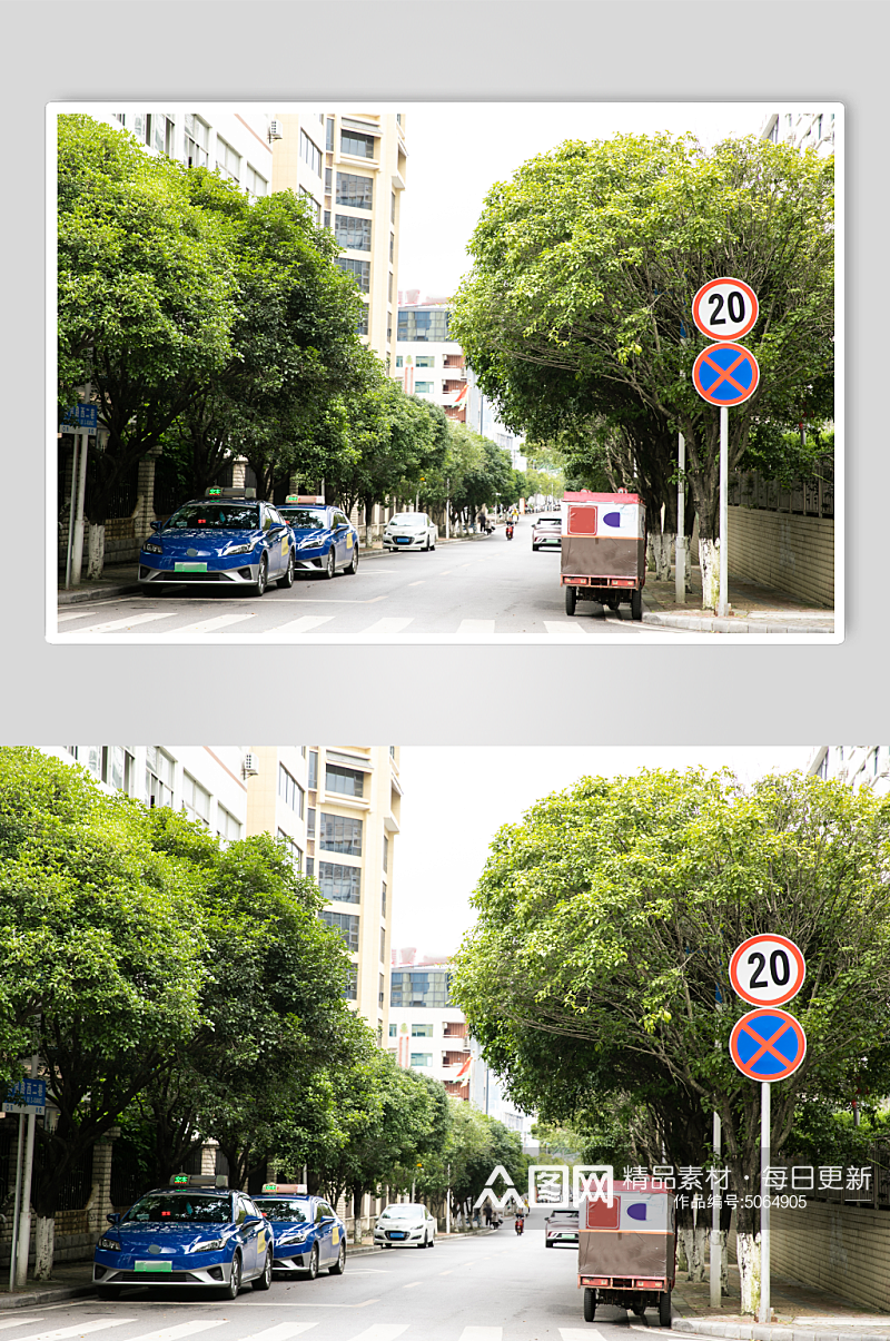 禁止停车安全警示牌风景景点摄影图片素材