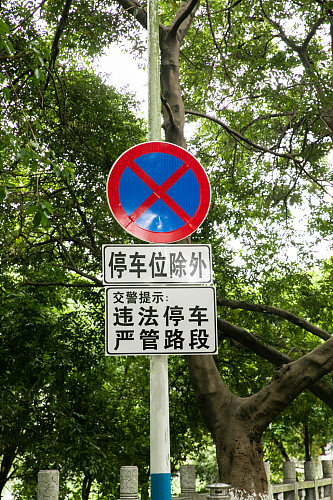 禁止停车警示牌风景景点摄影图片