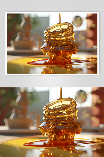 AI数字艺术创意高清蜂蜜蜜罐模型元素
