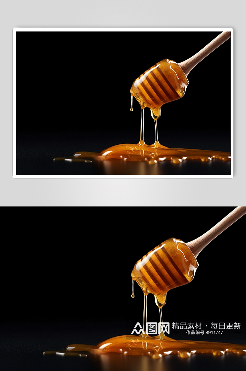 AI数字艺术新鲜高清蜂蜜蜜罐模型元素素材