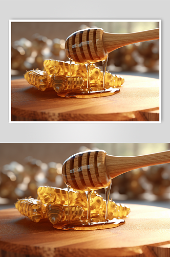 AI数字艺术新鲜高清蜂蜜蜜罐模型元素