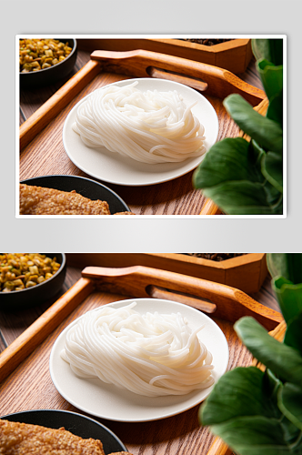 桂林米粉鲜湿米粉食材食物摄影图片