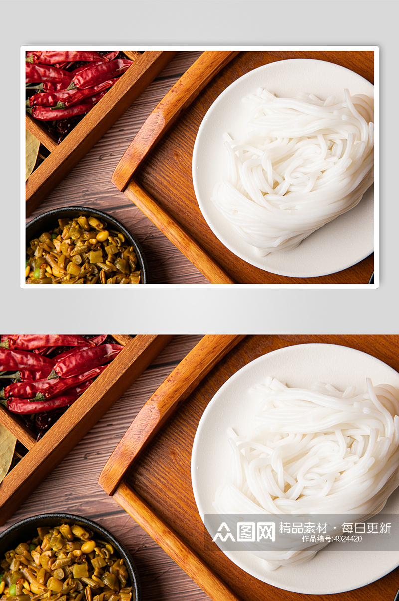 桂林米粉鲜湿米粉食材食物摄影图片素材
