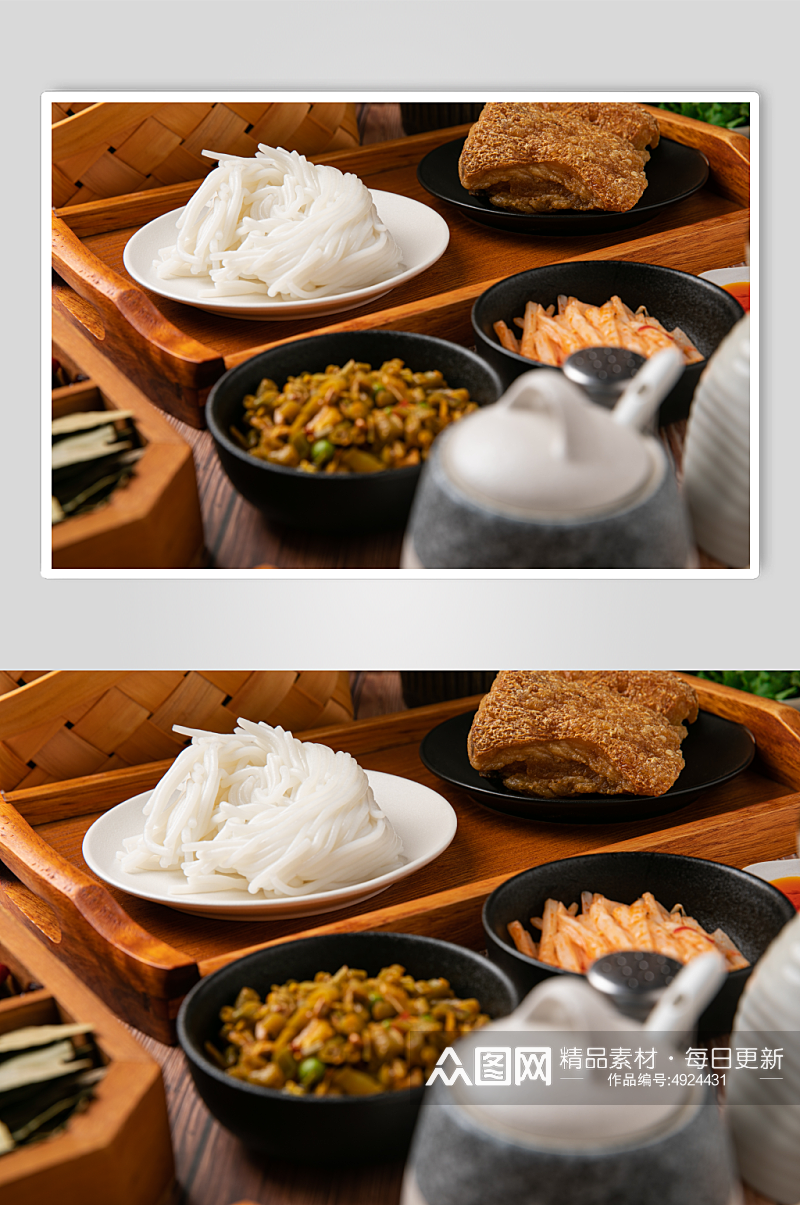桂林米粉鲜湿米粉食材食物摄影图片素材