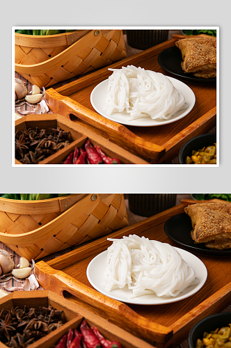 桂林米粉鲜湿米粉食材食物摄影图片