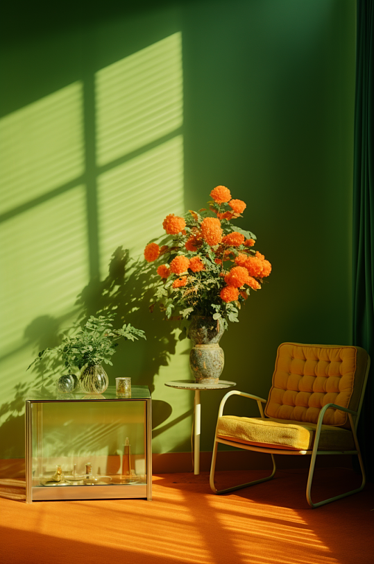 AI数字艺术复古卧室室内设计摄影图-众图网