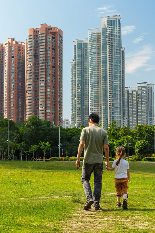 AI数字艺术温馨父亲节房地产背景图摄影图-众图网