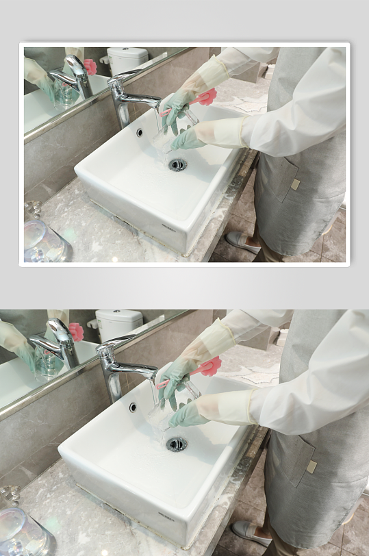 酒店清洁工家政保洁清洁服务摄影图片