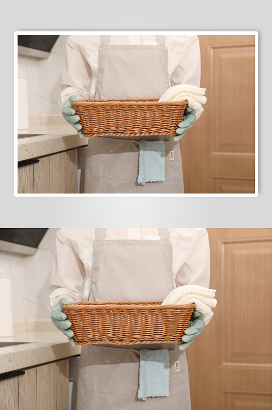 酒店清洁工家政保洁清洁服务摄影图片